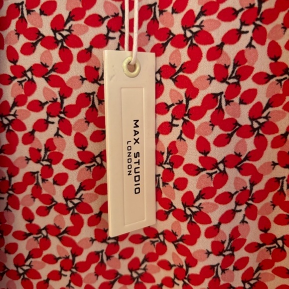 NWT Max Studio London Strawberry Button Up Maxi Dress XS - Picture 2 of 11